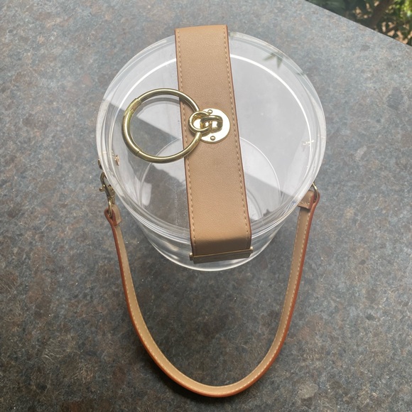 Acrylic and Leather Cylindrical Stadium Purse - Picture 7 of 10